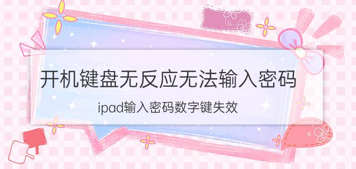 开机键盘无反应无法输入密码 ipad输入密码数字键失效？